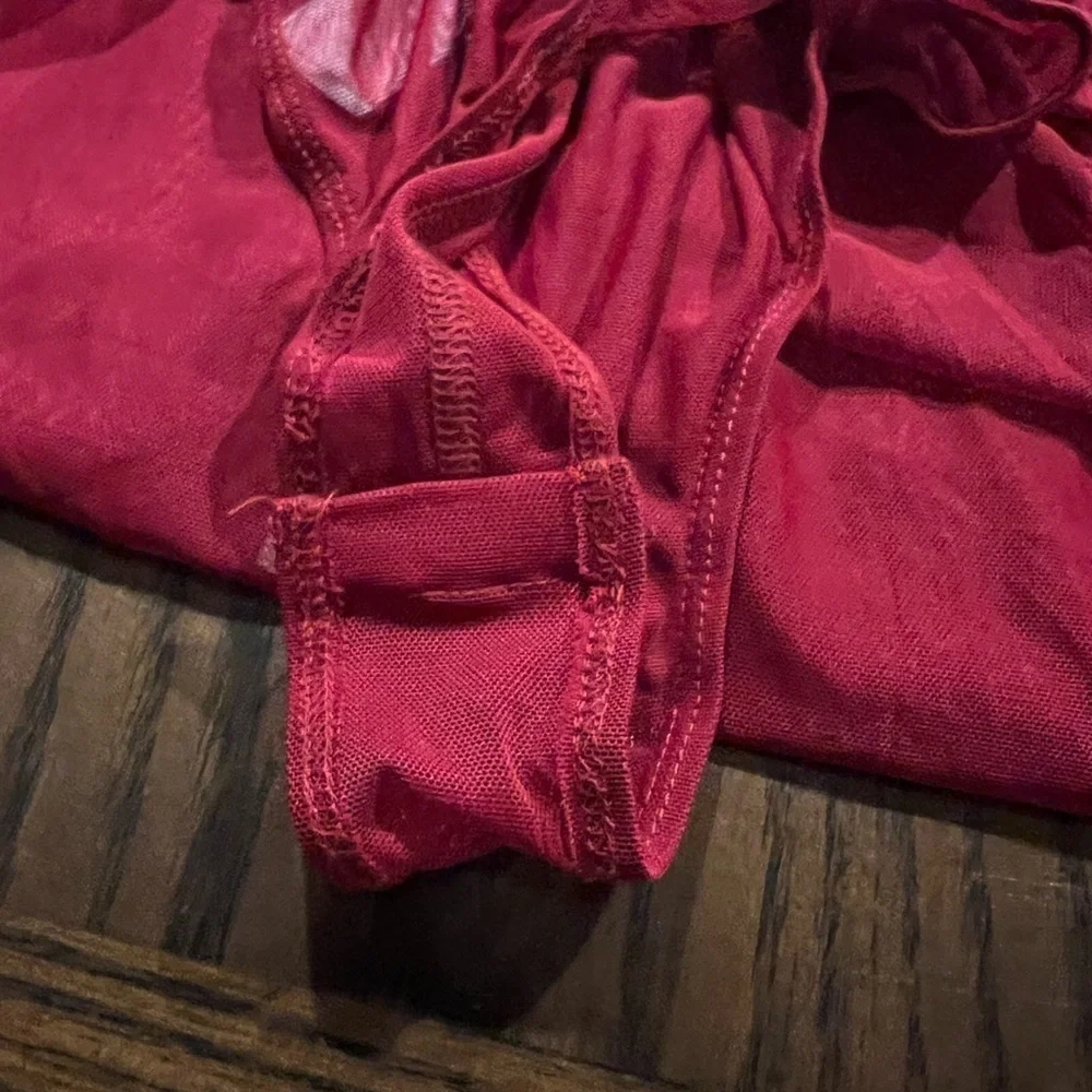 Princess Polly Leonie Mesh Bodysuit Burgundy Sz US 10Sheer Underwire Long Sleeve - Picture 13 of 13